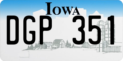 IA license plate DGP351