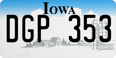 IA license plate DGP353