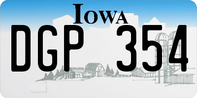 IA license plate DGP354