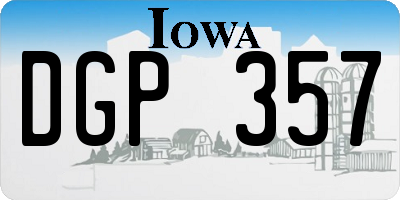 IA license plate DGP357