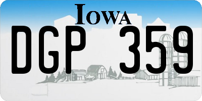 IA license plate DGP359