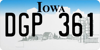 IA license plate DGP361