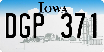 IA license plate DGP371