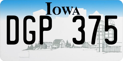 IA license plate DGP375