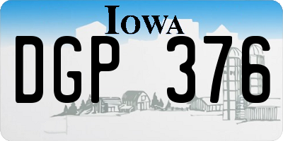 IA license plate DGP376