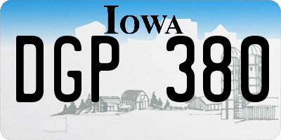IA license plate DGP380
