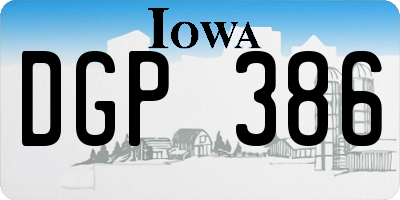 IA license plate DGP386