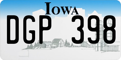 IA license plate DGP398