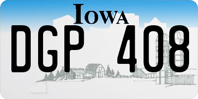 IA license plate DGP408