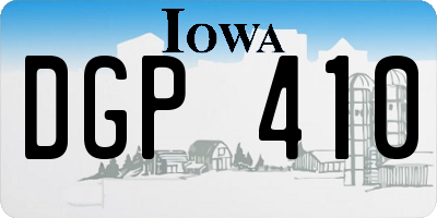 IA license plate DGP410