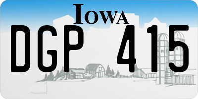 IA license plate DGP415