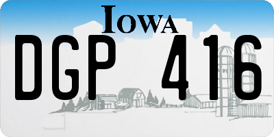 IA license plate DGP416