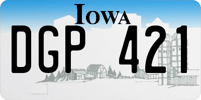 IA license plate DGP421