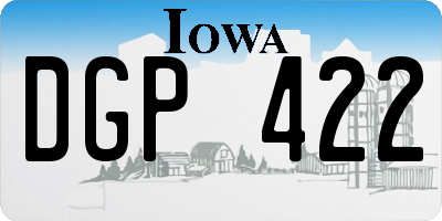 IA license plate DGP422