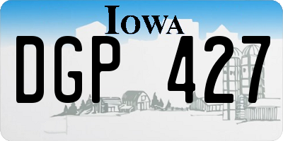 IA license plate DGP427