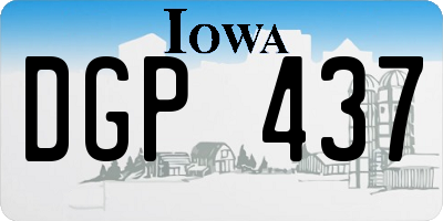 IA license plate DGP437