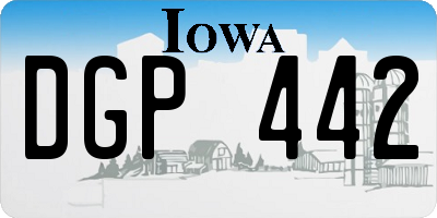 IA license plate DGP442