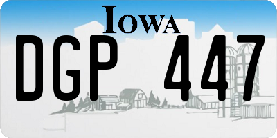 IA license plate DGP447