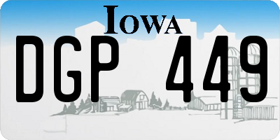 IA license plate DGP449
