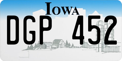 IA license plate DGP452