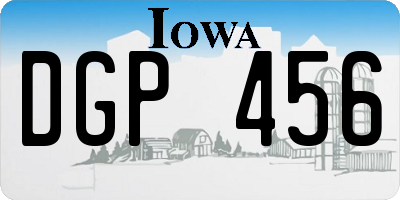 IA license plate DGP456