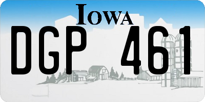 IA license plate DGP461
