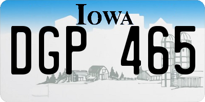 IA license plate DGP465