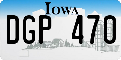 IA license plate DGP470