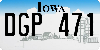 IA license plate DGP471