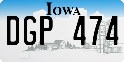IA license plate DGP474