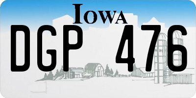 IA license plate DGP476