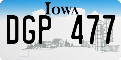 IA license plate DGP477