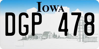 IA license plate DGP478
