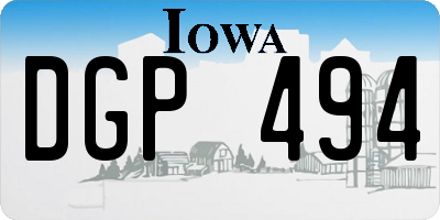 IA license plate DGP494
