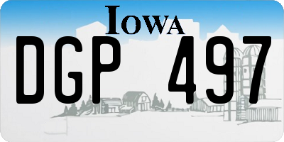IA license plate DGP497