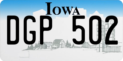 IA license plate DGP502