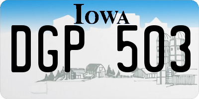 IA license plate DGP503