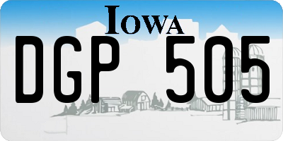 IA license plate DGP505