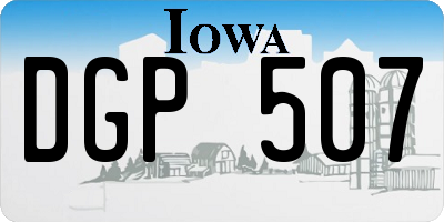 IA license plate DGP507
