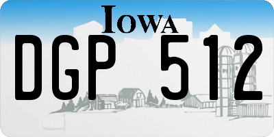 IA license plate DGP512