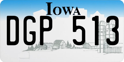 IA license plate DGP513