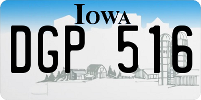 IA license plate DGP516