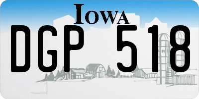 IA license plate DGP518