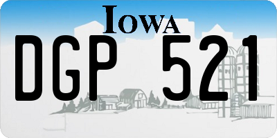 IA license plate DGP521