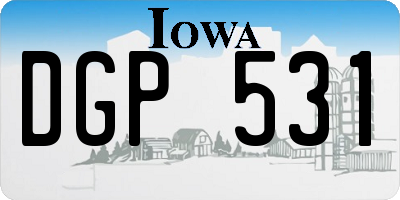 IA license plate DGP531