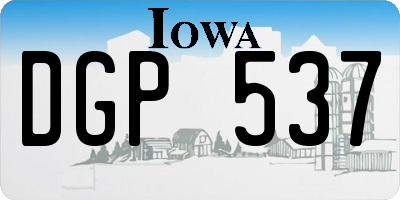 IA license plate DGP537