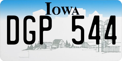 IA license plate DGP544