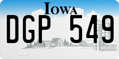IA license plate DGP549