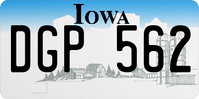 IA license plate DGP562