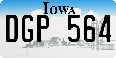 IA license plate DGP564